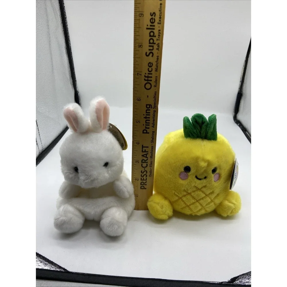 Aurora Palm Pals Plush Bundle White Bunny and Pineapple Stuffed Animal Set NWT